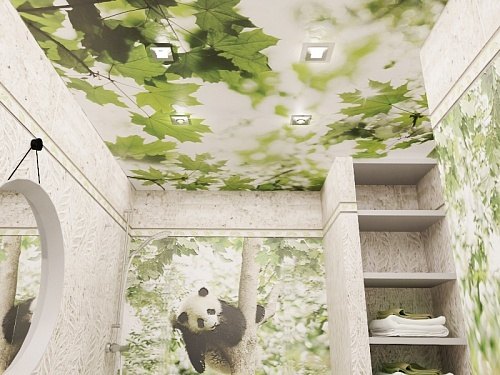 Потолочная панель 3D Panda Листья