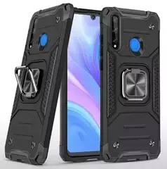 Противоударный чехол Strong Armour Case с кольцом для Huawei P30 Lite / Honor 20s (Черный)