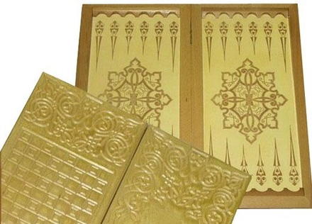 Нарды подарочные деревянные с резным узором лакированные :1195