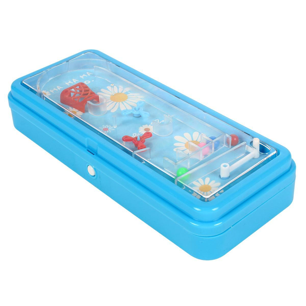 Пенал 75 х 200 мм. пластик, игра на передней панели,голубой (Alingar)