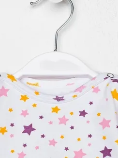 Боди детский, цвет белый/сиреневый, рост 62 см