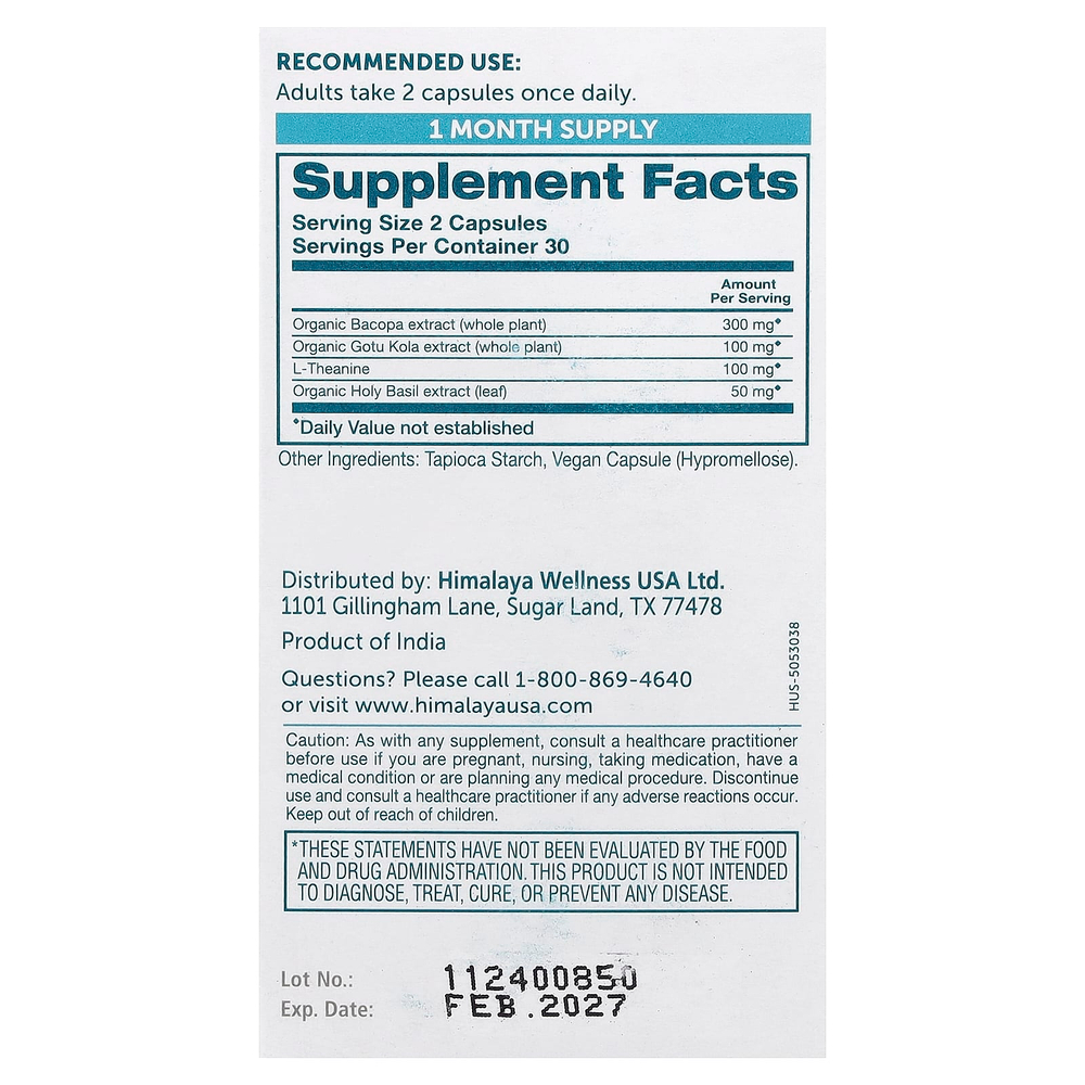 Himalaya, Hello Calm Mind™, 60 веганских капсул