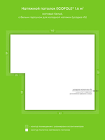 Натяжные потолки 3.7 м2, 1.6 м2