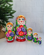 Матрешка 5мест 18см цветы