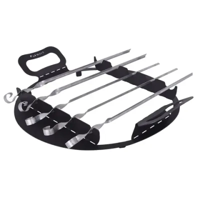 Подставка для шампуров на учаг для казана 12 л (с шампурами 5 шт.) ТМ Kukmara