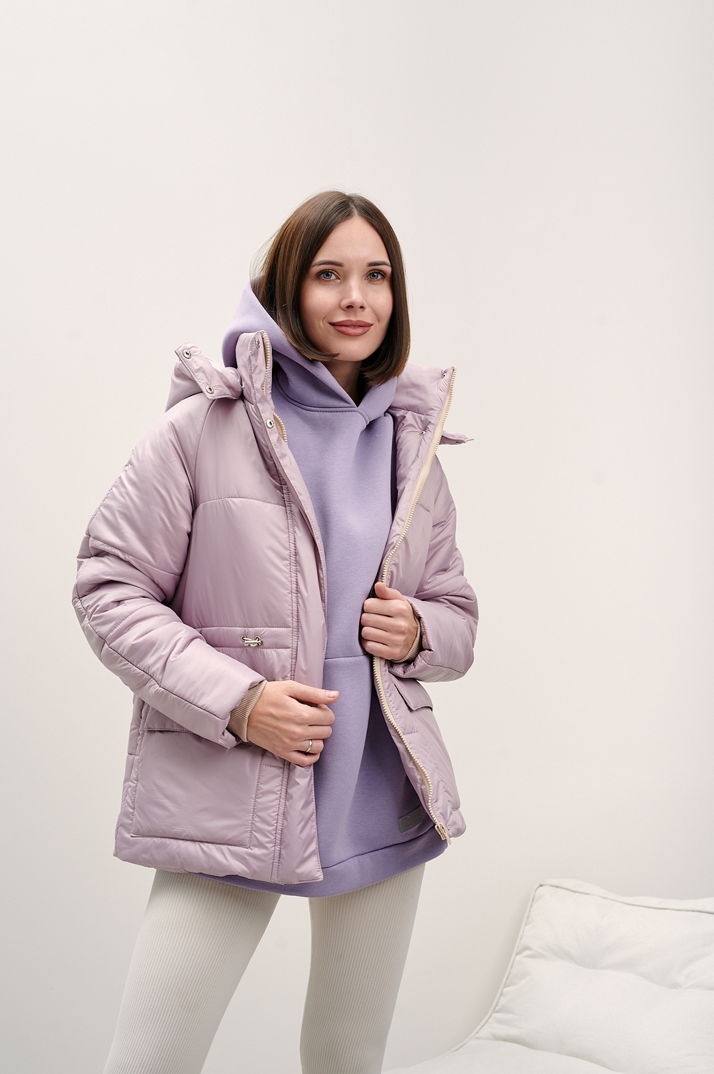 Куртка женская зимняя "Лео" пудра