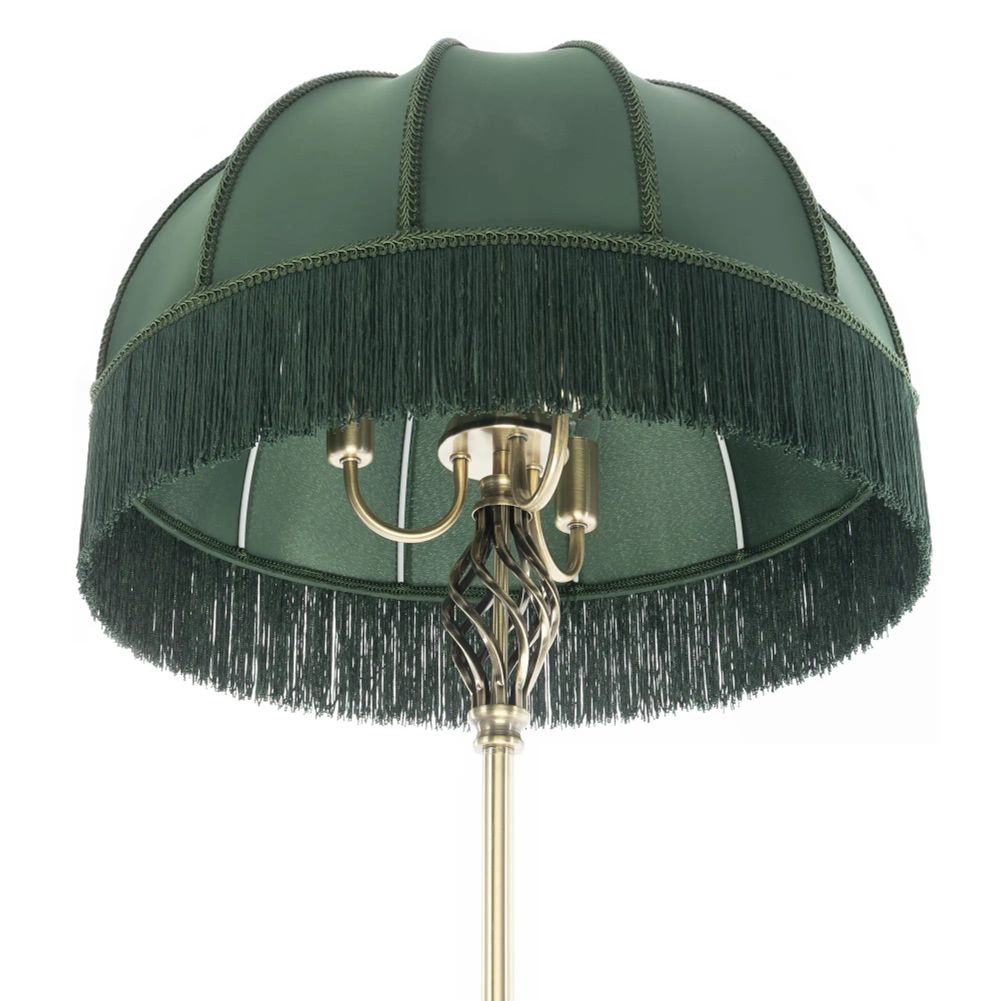 Citilux Базель CL407932T Торшер бронза со столиком и зелёным абажуром