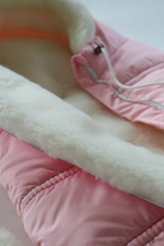 Конверт зимний для новорожденного - Норка (розовый)