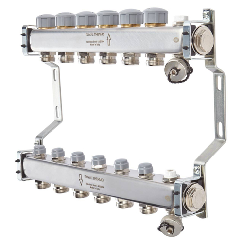 Коллектор нерж. в сборе универсальный 1quot; ВР-3/4quot; НР, 2 выхода