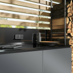 Выключатель одноклавишный влагозащищенный Gallant (черный/хром)