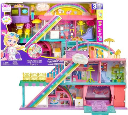 Фигурки Mattel Polly Pocket Rainbow - Игровой набор Торговый центр Полли Покет с фигурками и аксессуарами HHX78