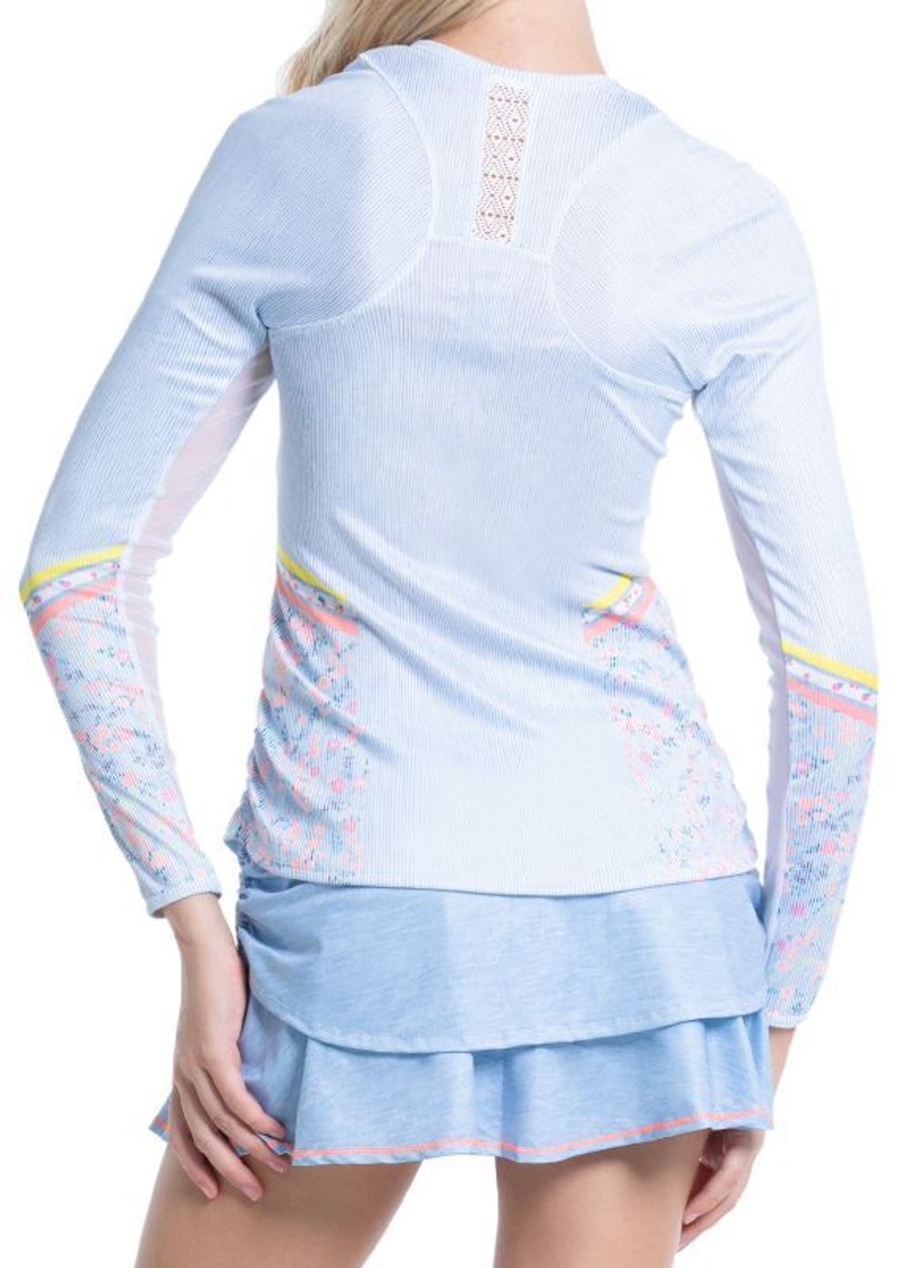 Женская теннисная футболкаLucky in Love Liberty In Love Chambray Blossom Long Sleeve - Blue