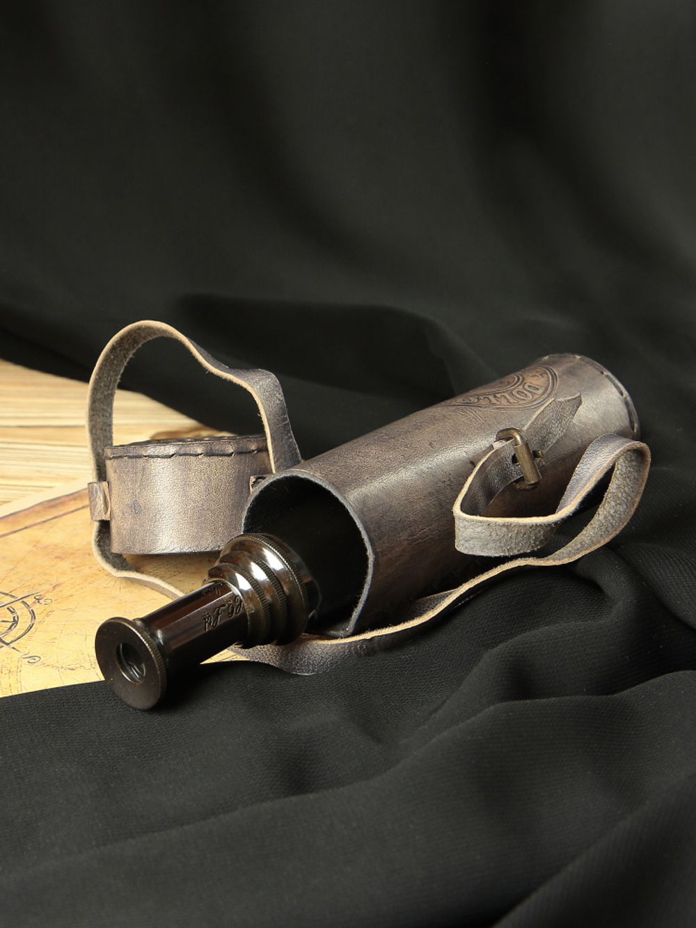 Nautical Подзорная труба в кожаном футляре