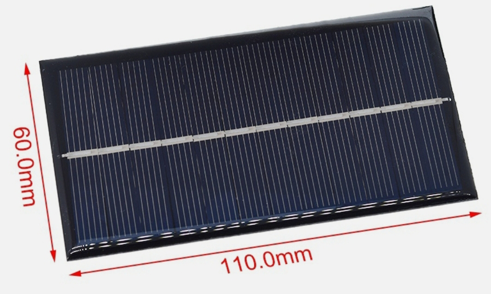 Солнечная панель 6 В 1 Вт. Размер 110*60 мм