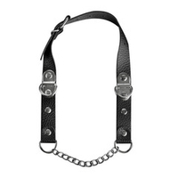 Черный кожаный кляп-трензель с цепочкой Sitabella BDSM Accessories 3095-1