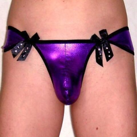 Мужские трусы стринги фиолетовые String Shine Purple Bow 1025
