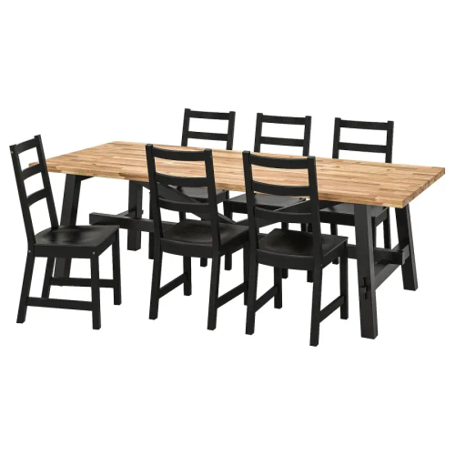 Обеденный набор - SKOGSTA/NORDVIKEN IKEA/ СКОГСТА/ НОРДВИКЕН ИКЕА, 235х100х74 см, черный