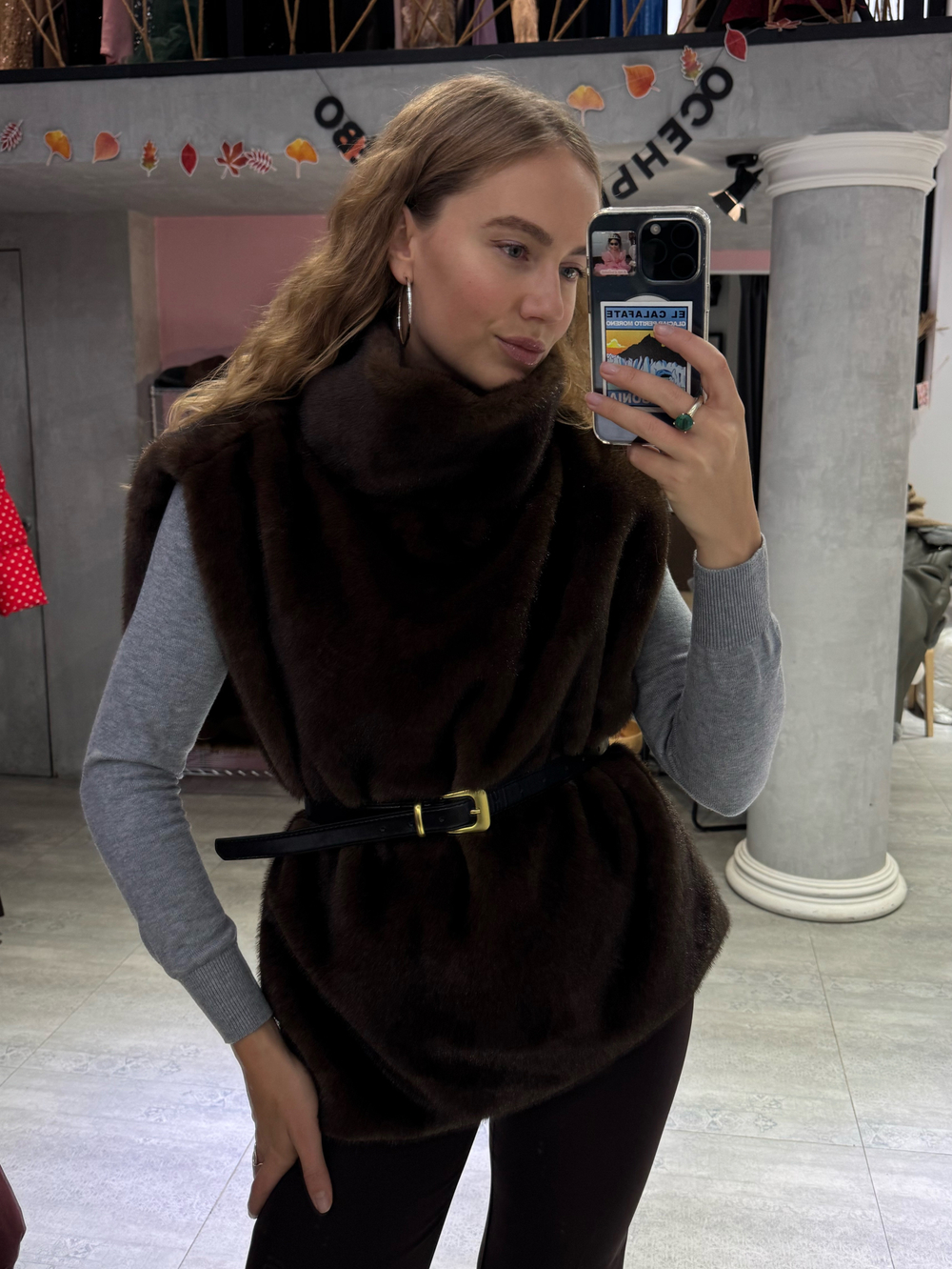 Манишка меховая шоколадный