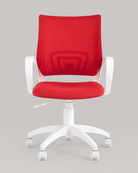 Кресло офисное TopChairs ST-BASIC-W красная ткань крестовина белый пластик