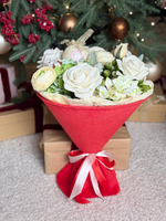 Платье для цветов. Круглая форма. Мех искусственный. Цвет:Красный.