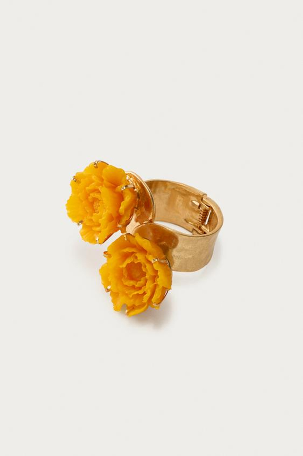 ZARA X MARISA BERENSON МАКСИ-БРАСЛЕТ В ВИДЕ ЦВЕТКА ИЗ МЕТАЛЛА И СМОЛЫ, ЗОЛОТИСТЫЙ