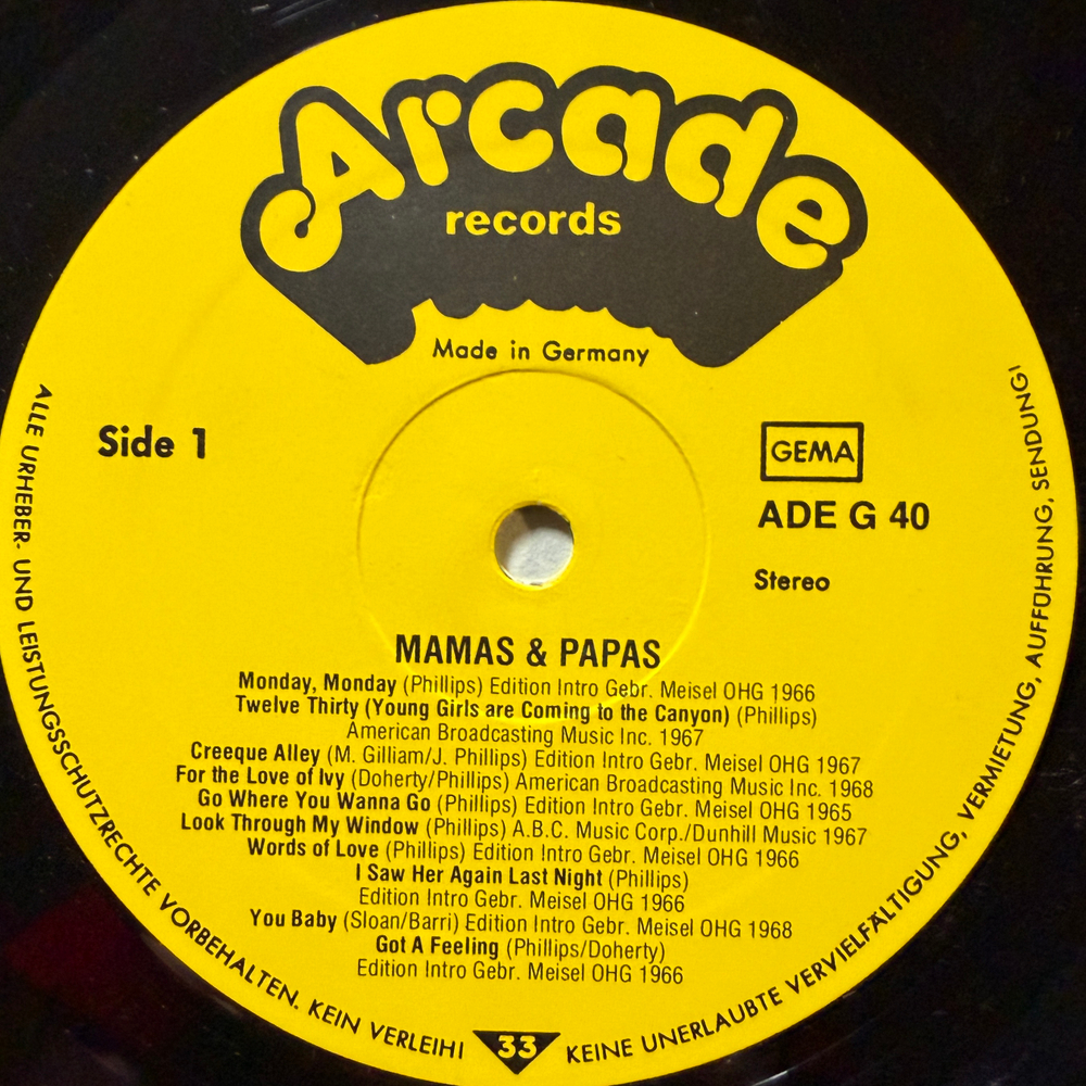 The Mamas & The Papas – Die 20 Schönsten Hits (Германия 1978г.) Т