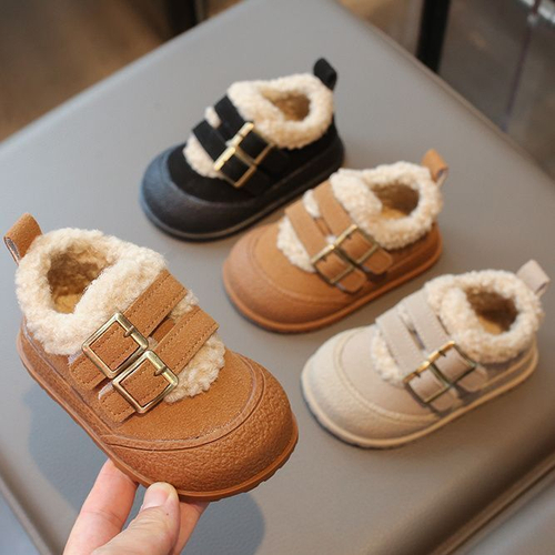 Зимняя детская обувь из хлопка и два полос