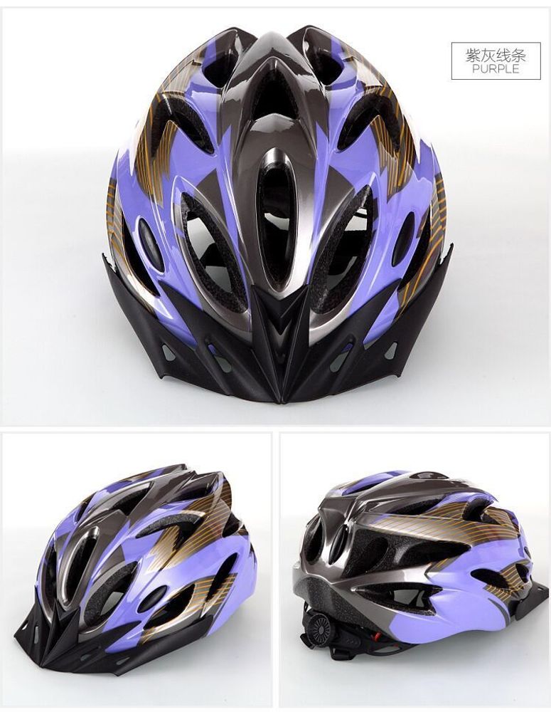 Шлем велосипедный P-016B (L 56-61 см) 18 отверстий, 200 гр.Пурпурно-серый