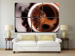 Модульная картина " Горячий кофе "