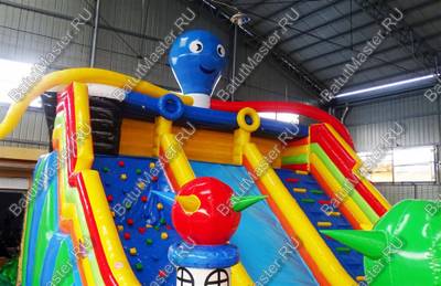 Коммерческий надувной батут "Осьминоги и драконы" 16*8*6 м