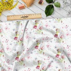Ткань барби фея в цветочках