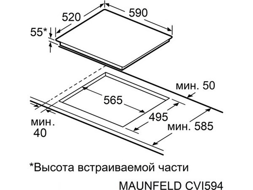 Варочная панель MAUNFELD CVI594STBK индукционная