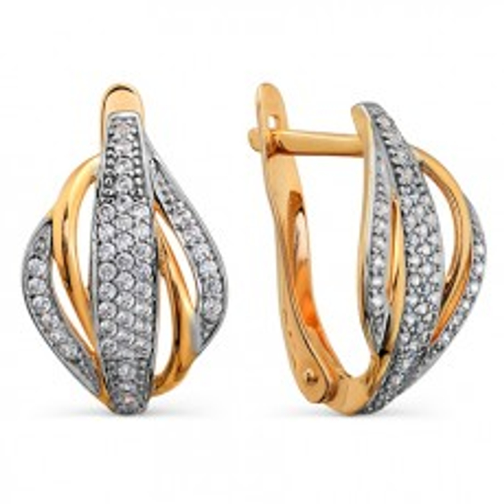 Серьги из золота с фианитами