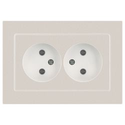 Розетка Intro Accent 6-204-06 2х2P, 16А-250В, IP20, СУ, AL/CU, перламутр | Intro