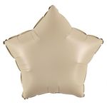Шар (18''/46 см) Звезда, Кремовый, Сатин, 1 шт.
