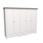 Шкаф 5-ти дверный с 5 глухими дверями «Бейли» белый воск/антрацит