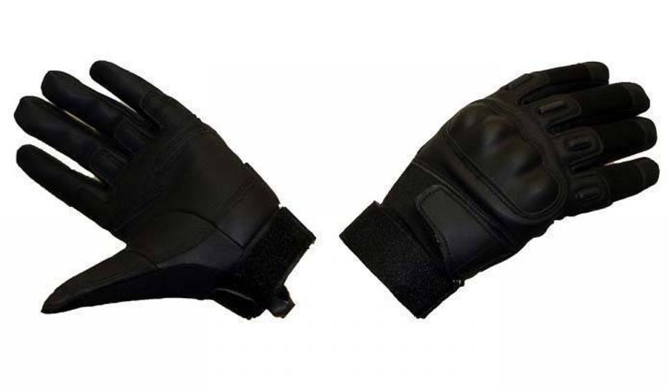 Перчатки тактические OKL кожаные, 2 застежки (black)