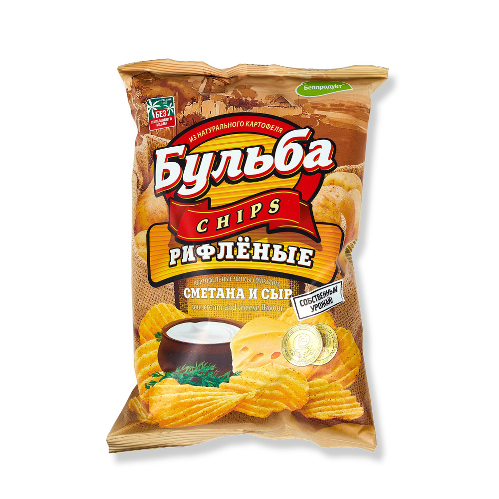 Чипсы рифленые "Бульба" сметана и сыр 75 г, Беларусь