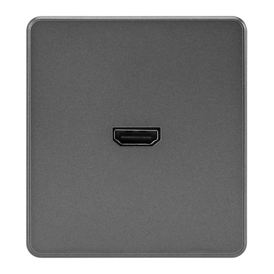 Розетка ROUND HDMI с/у титан KRANZ