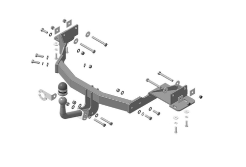 Фаркоп Motodor для Kia Sorento Prime 2015-2018, 2018-н.в, Hyundai Santa Fe 2018-н.в (оцинк. Шар)(паспорт и сертификат в комплекте)(без электрики) 91006-A