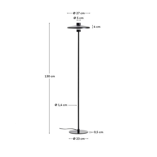 Торшер Nuvira из черного сатинированного металла