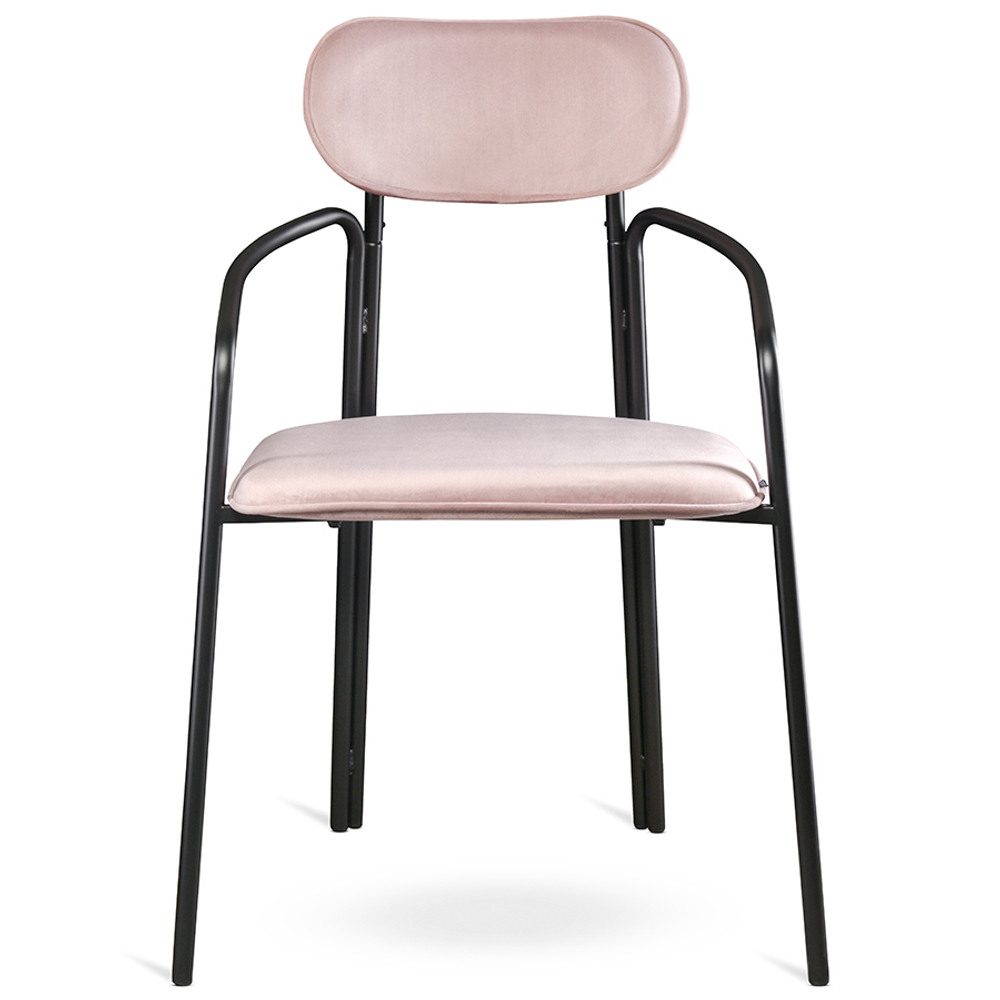 Набор из 2 стульев ror, round, велюр, черный/розовый