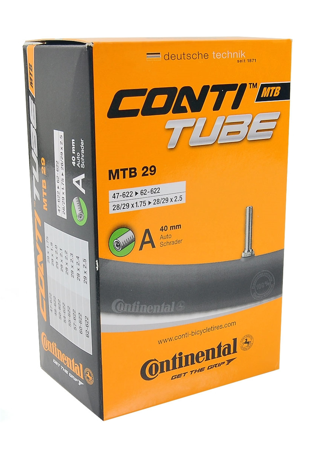 Камера 29х1.75-2.50 02-0182171 авто 40мм 47-62/622 A40 MTB 29 CONTINENTAL