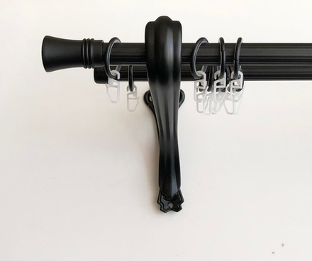 Карниз кованый консольный рифленый Гиро d20/16 двухрядный, цвет черный