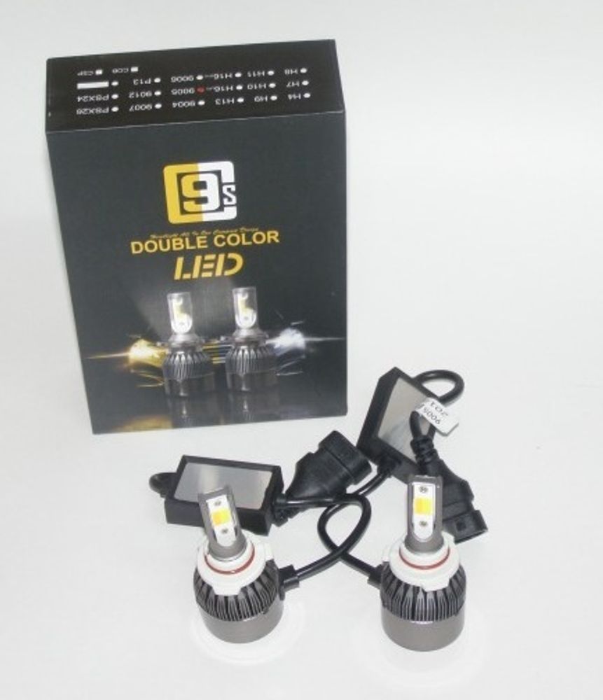 Лампа HB3 (9005) 12V LED 40W/3800LM 6000K 2 шт белый/желтый (C9)
