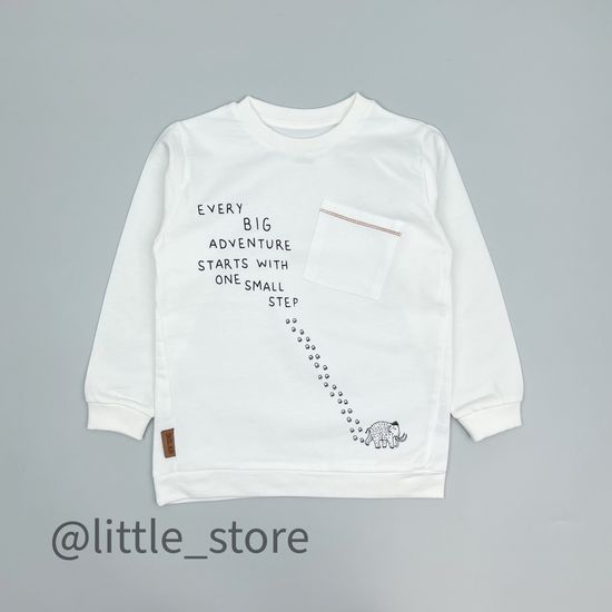 Свитшот из футера(тонкого) С кармашком, Молочный