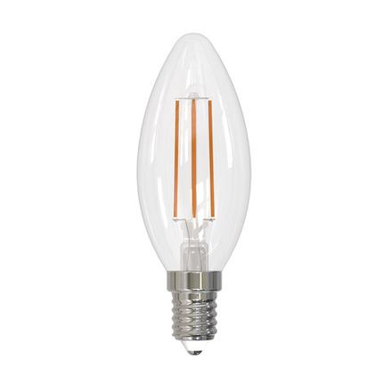 LED-C35-11W-3000K-E14-CL PLS02WH Лампа светодиодная. Форма свеча. прозрачная. Серия Sky. Теплый белый свет 3000К. Картон. ТМ Uniel.