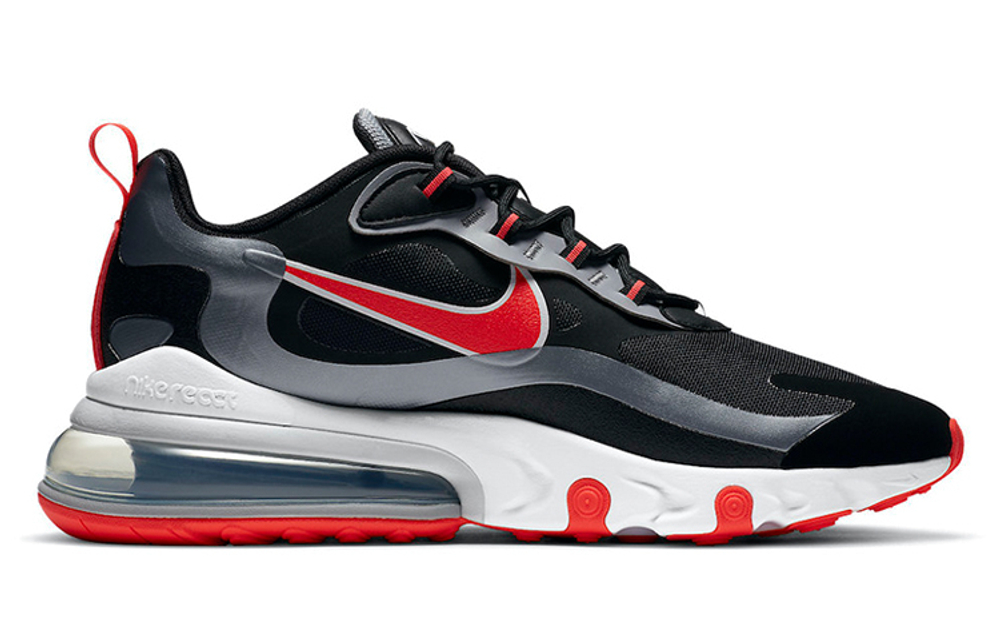 Nike Air Max 270 React low-cut running shoes men's black and white red