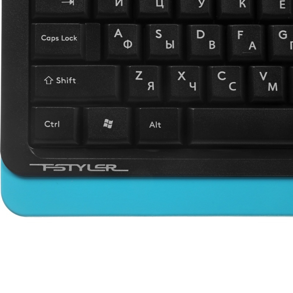 Комплект (клавиатура + мышь) A4Tech Fstyler F1010, черный/синий USB (мембранная)