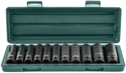 S03AD4111S Набор головок торцевых ударных глубоких 1/2"DR, 10-24 мм, 11 предметов